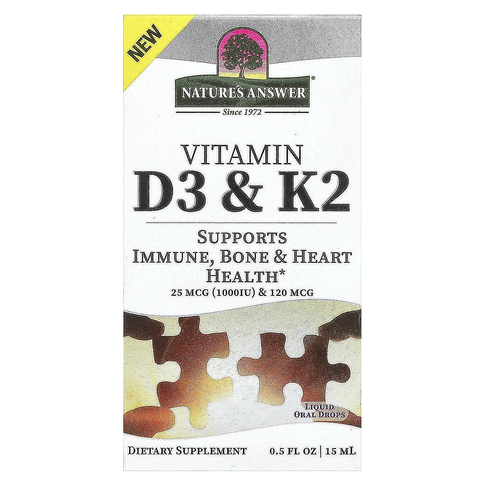 2 X Nature’s Answer, Vitamin D3 & K2, 0.5 fl oz (15 ml)