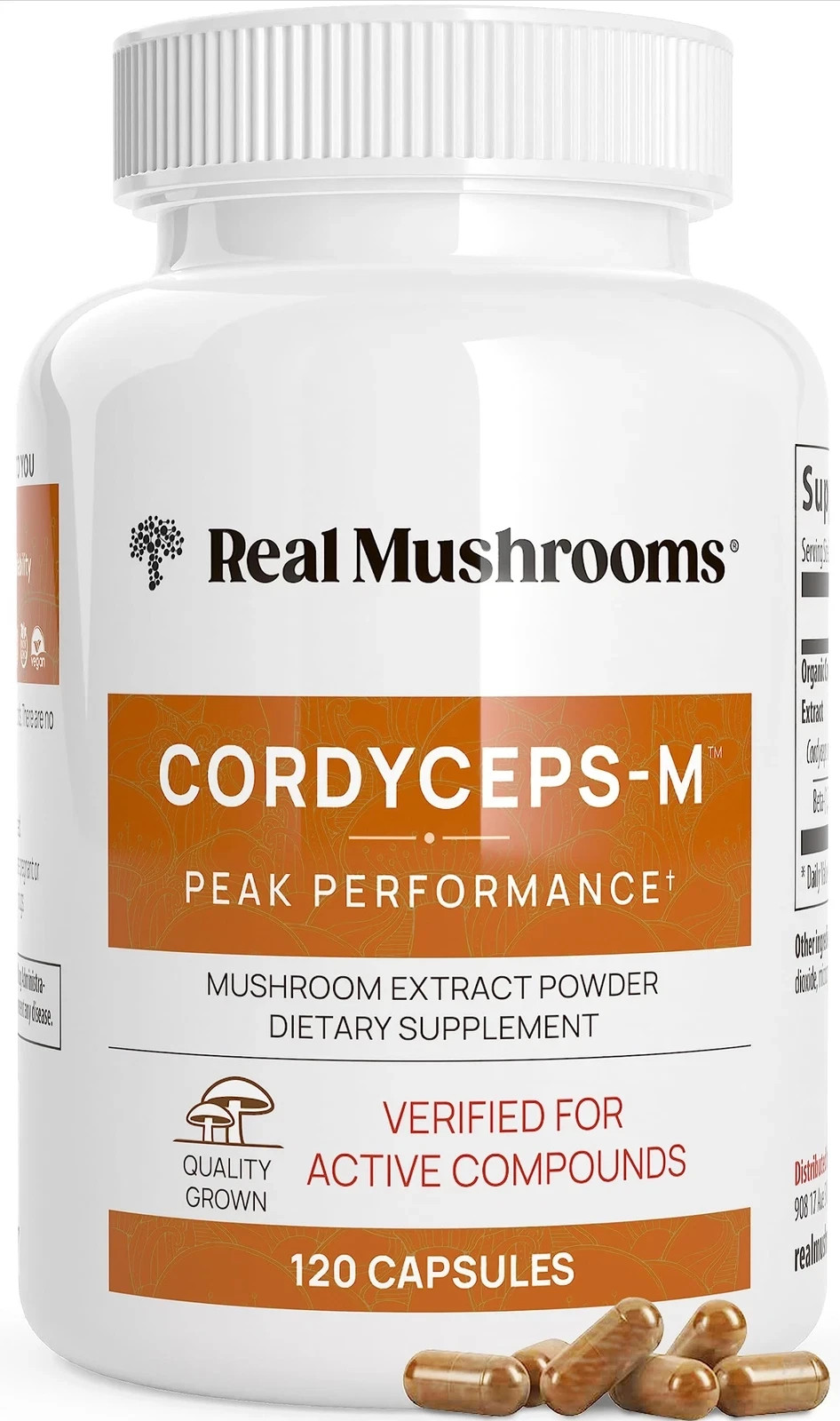 Real Mushrooms Cordyceps Capsules – Performance Mushroom Extract Supplement w…