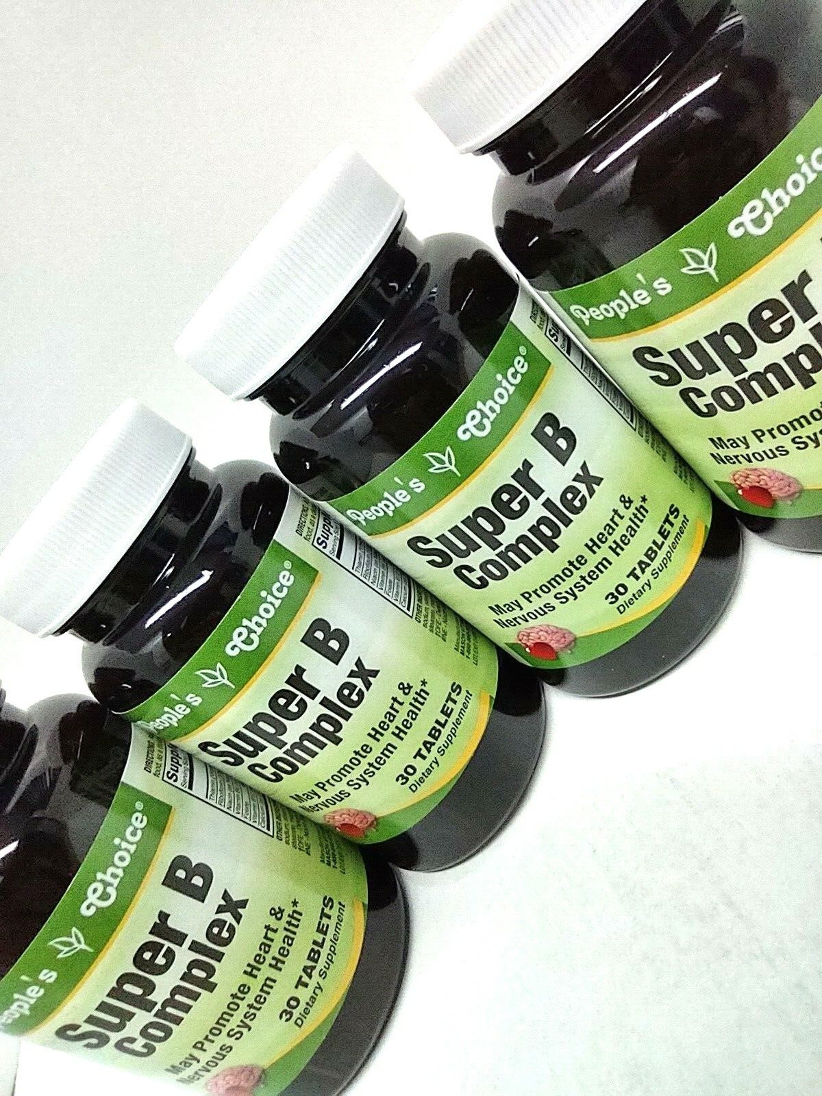 LOT 4 x Super B Complex 30 Tablets/Bottle Vitamin B1,B2,B6,B12,Niacin NEW SEALED