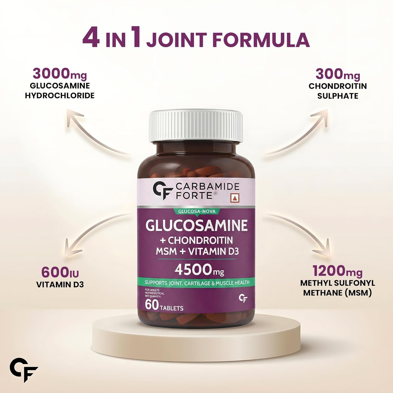 5 Pack C.arbamide Forte Joint Support Tablets 60 Count