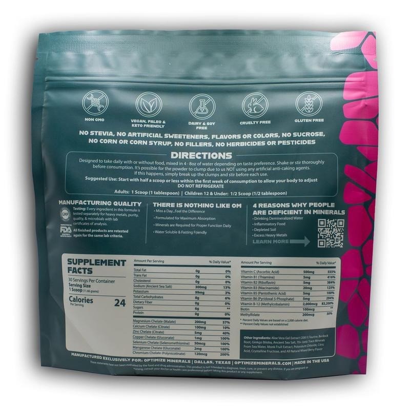 OPTIMIZE MINERALS DAILY MULTI-MINERAL FORMULA70+ lonic Trace Minerals