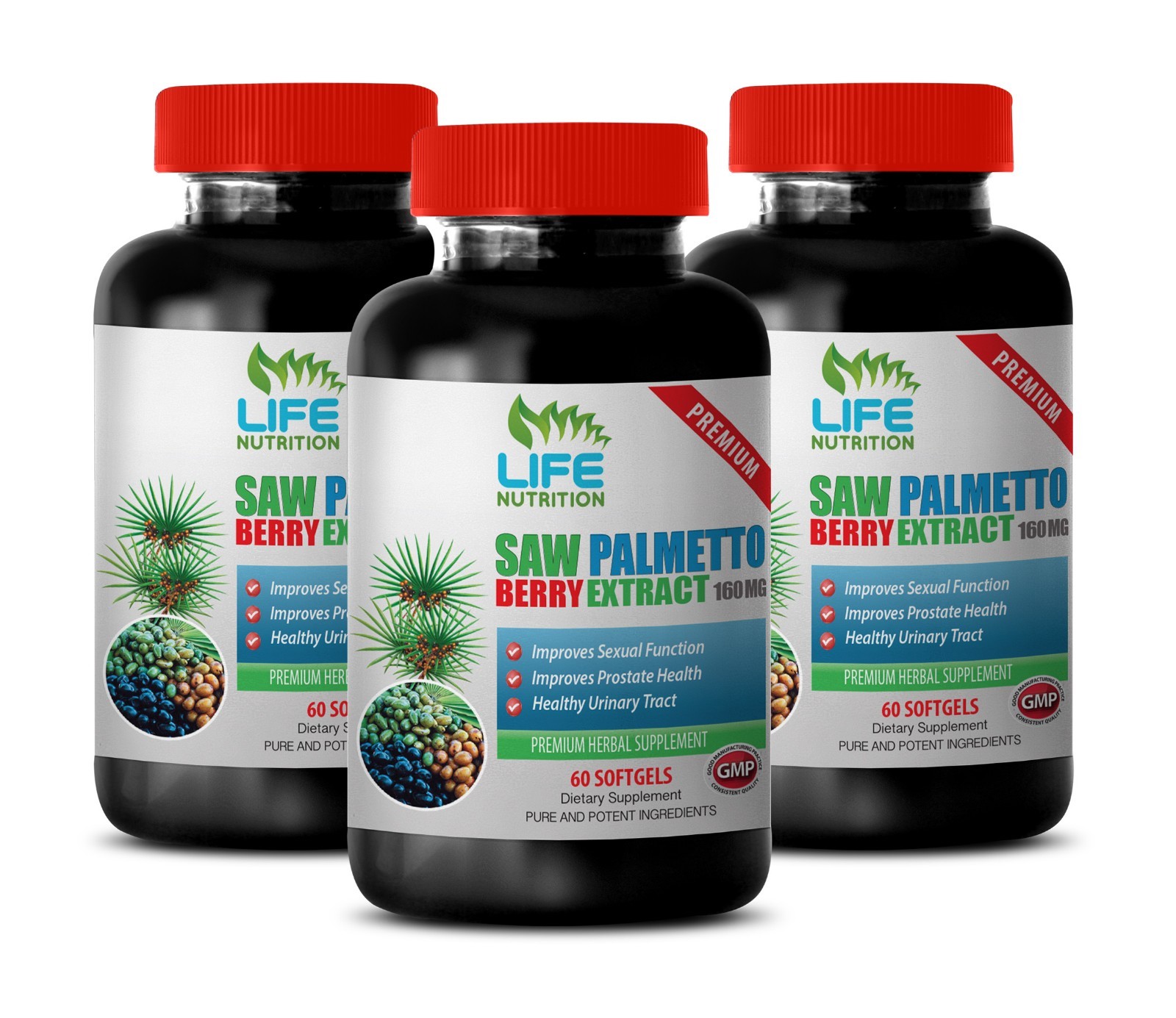 Improve Sexual Drive – SAW PALMETTO BERRY 160mg – 3 Bottles 120 gels