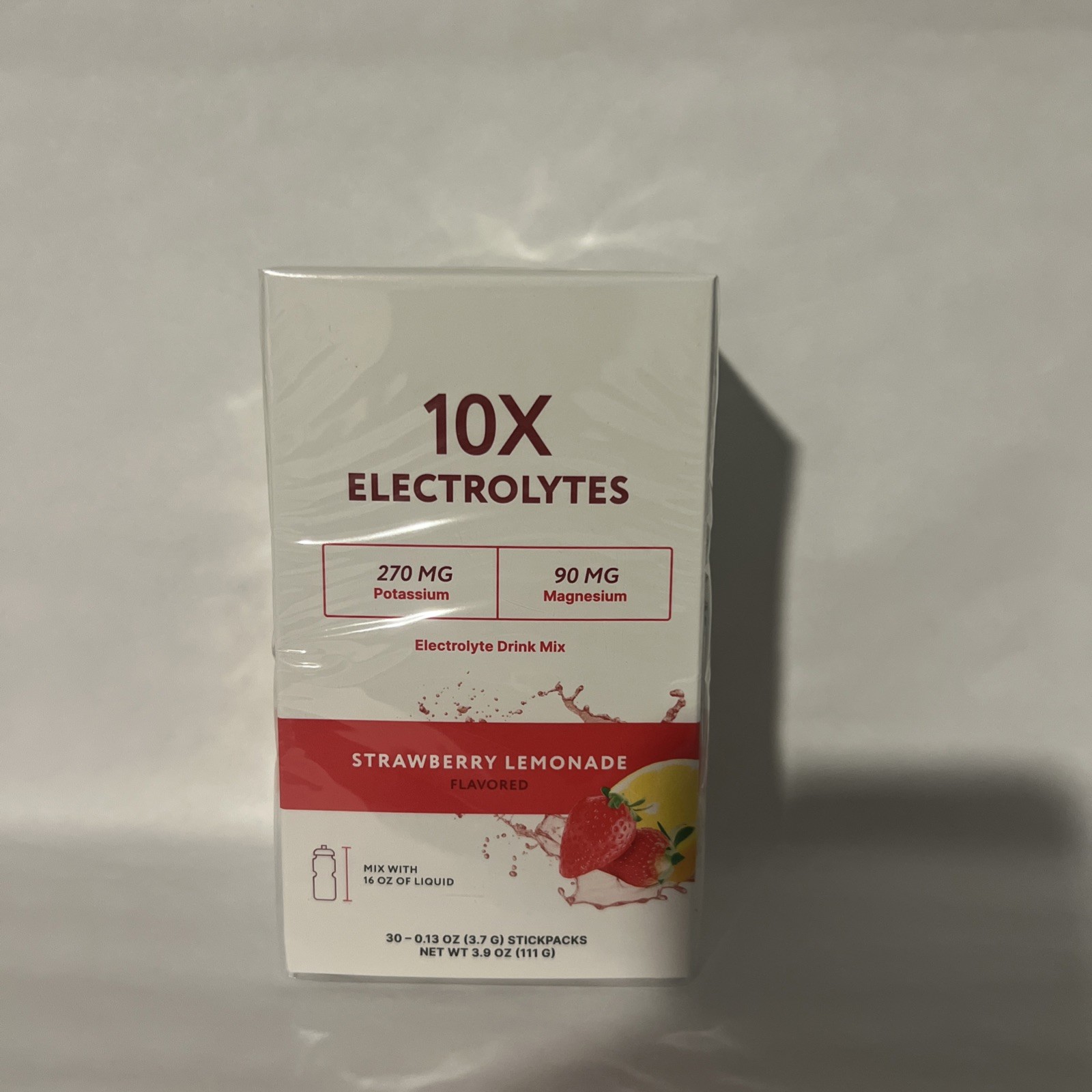 10X Health Electrolyte Drink Mix, 30 Packets, Strawberry Lemonade, Exp. 2/27