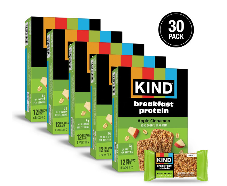KIND Apple Cinnamon Gluten Free Breakfast Protein Bars 5 Pack 6 Count