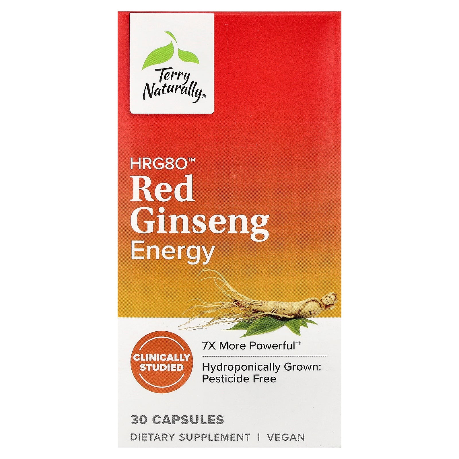 2 X Terry Naturally, HRG80� Red Ginseng Energy, 30 Capsules (200 mg per Capsule