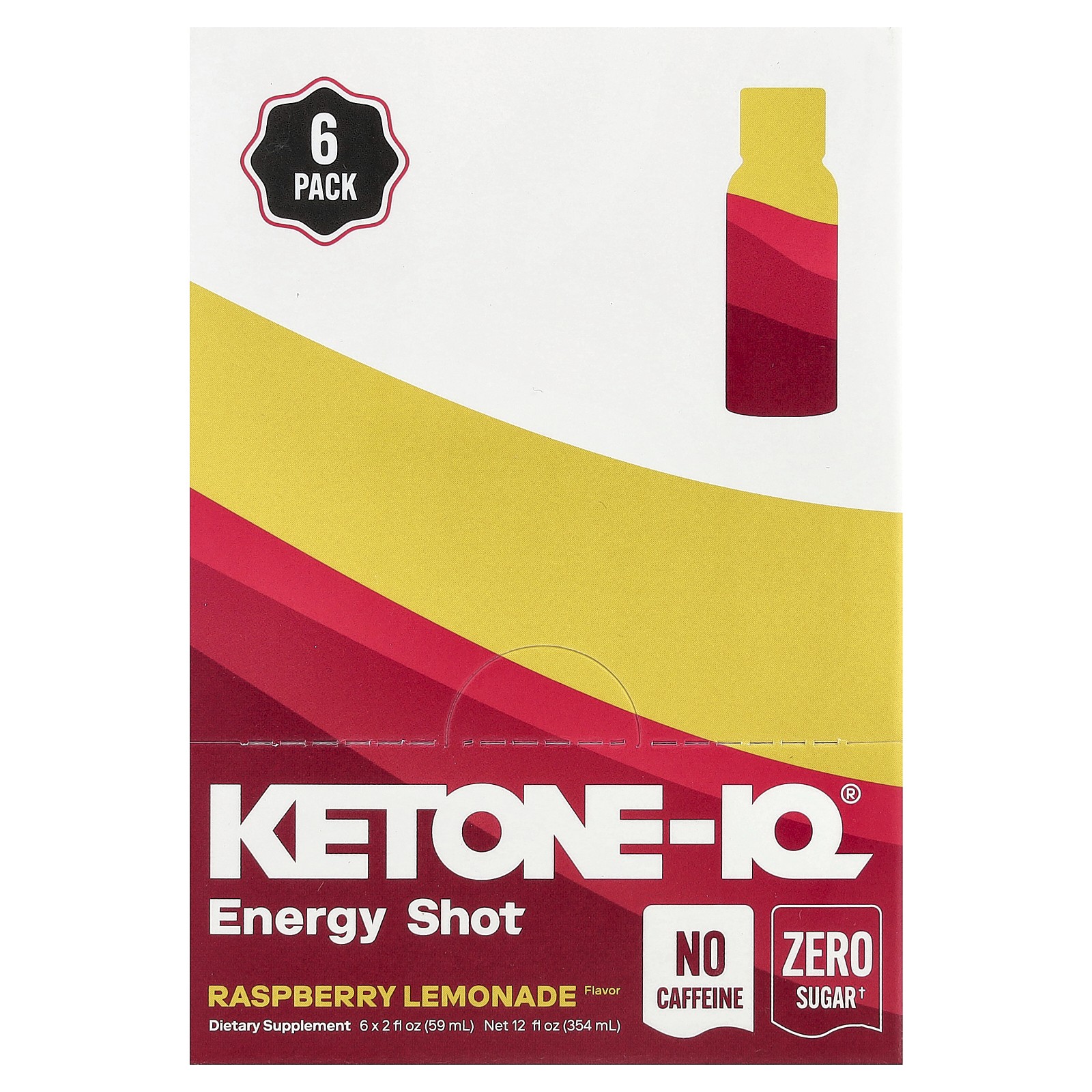 Energy Shot, Raspberry Lemonade, Caffeine Free, 6 Bottles, 2 fl oz (59 ml) Each