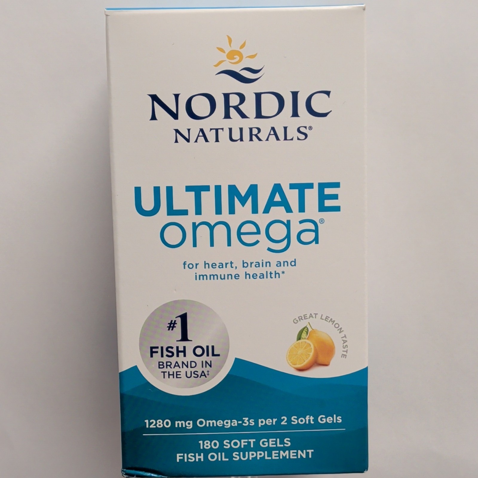 Nordic Naturals Ultimate Omega 1280mg Omega-3 180 Softgels Lemon Exp 02/2028