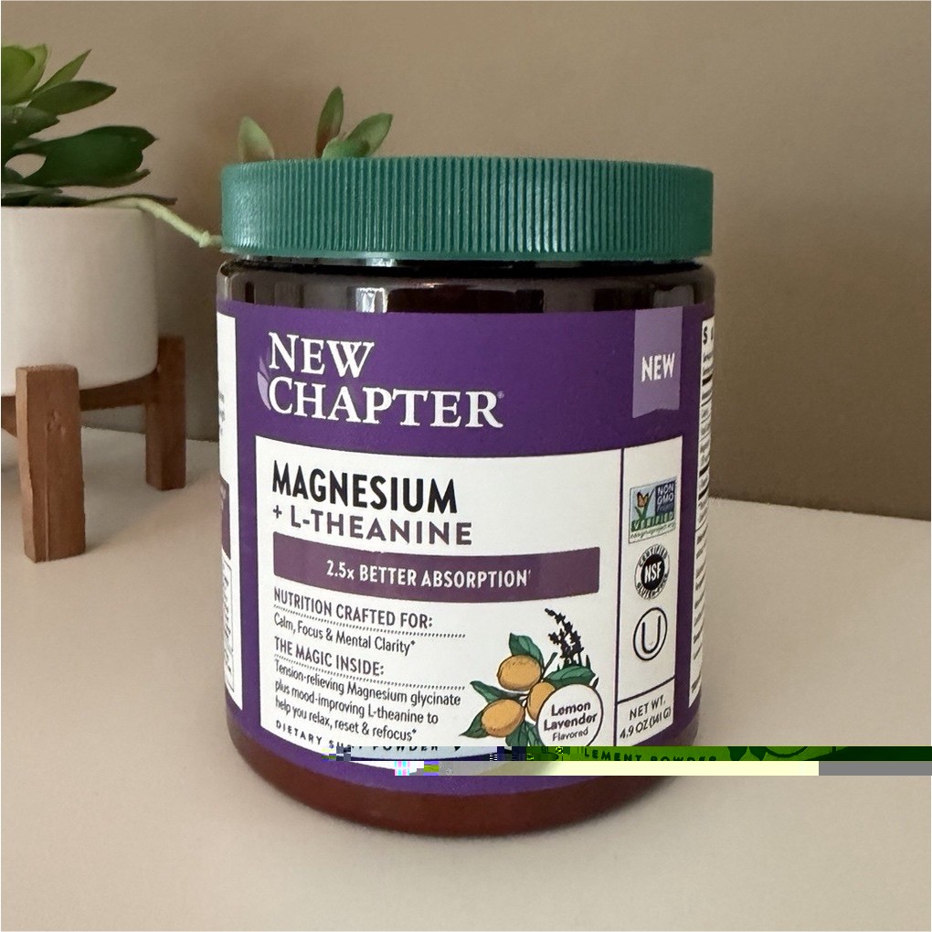 New Chapter Magnesium L-Theanine Powder Lemon Lavender Flavor 4.9 oz