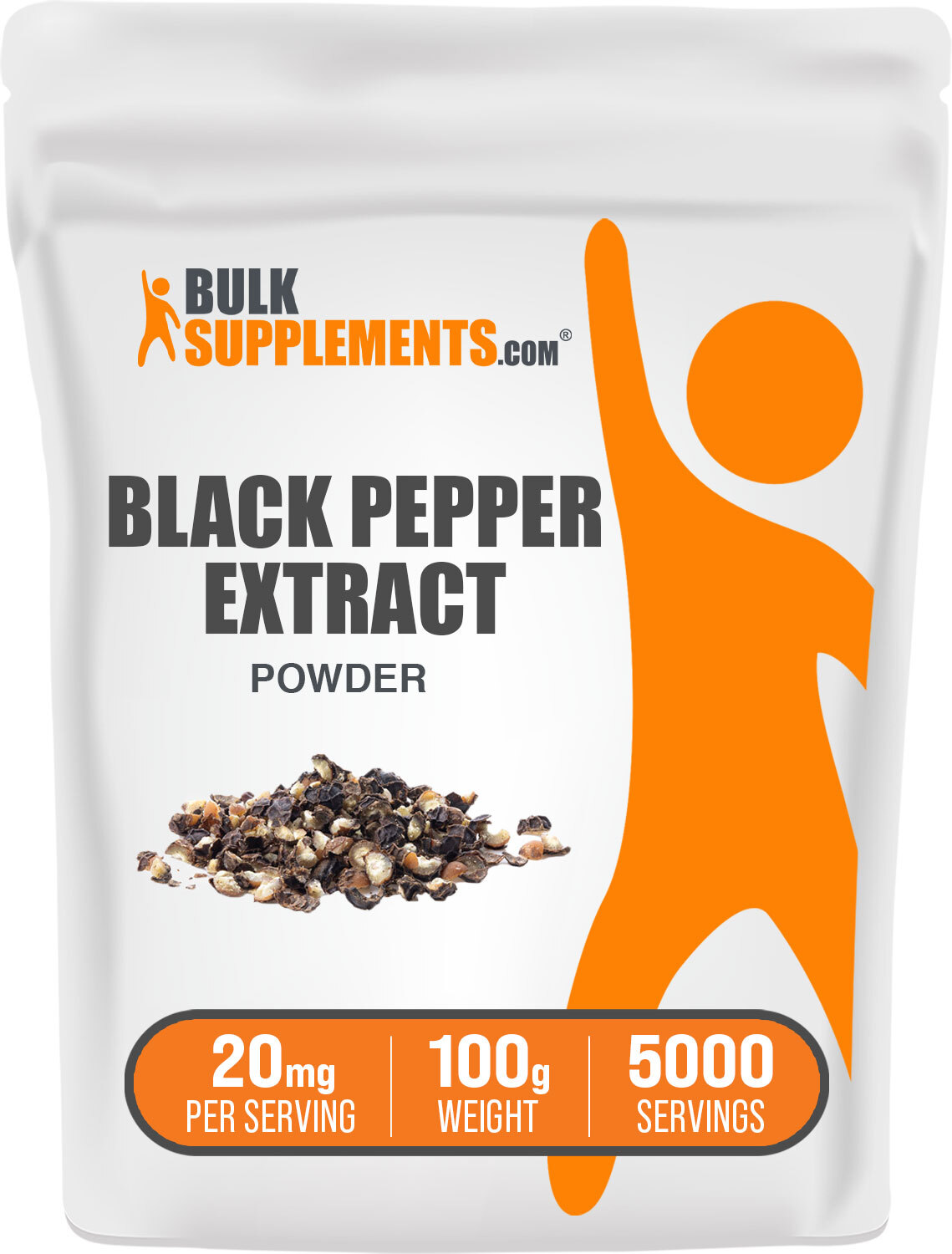 BulkSupplements Black Pepper Extract (95% Piperine) Powder – 20mg Per Serving