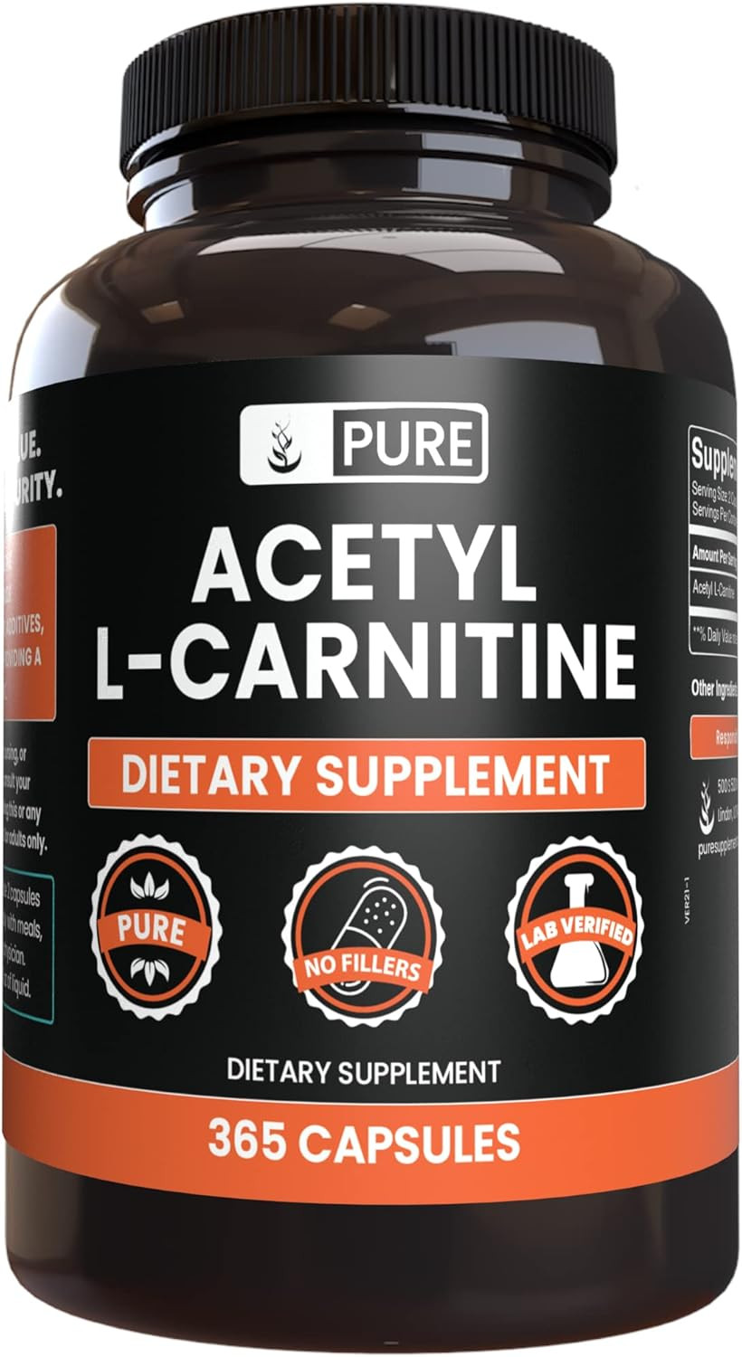 Pure Original Ingredients Acetyl L-Carnitine (365 Capsules) No Magnesium Or Rice