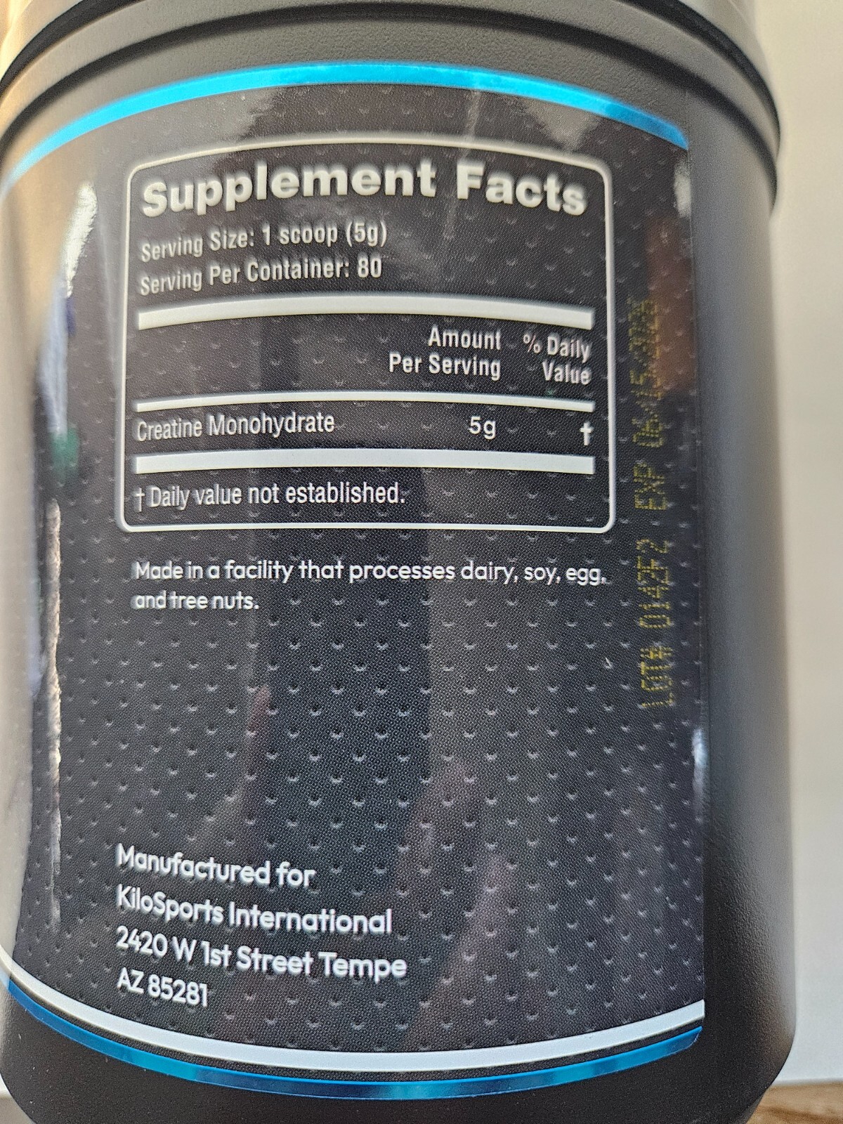 Kilosports Creatine Monohydrate – 400gm Unflavored 80 Servings Exp: June 2026