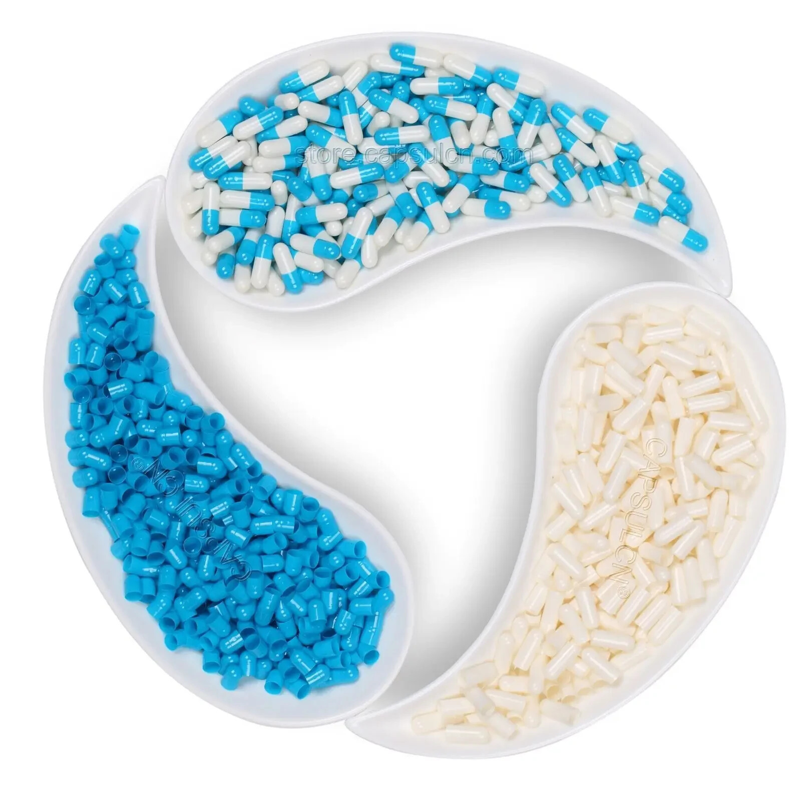 Empty Hard Gelatin Capsule Size 4 Blue/White x 5,000 Kosher & Halaal Separated