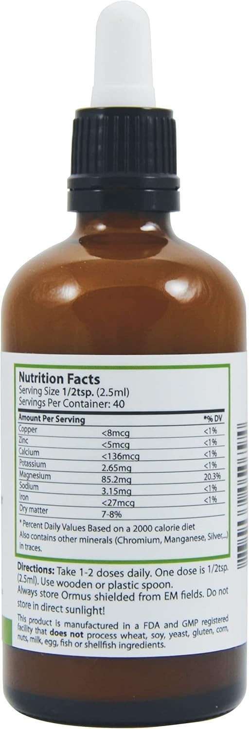 3.4 Fl Oz Ormus with Atomic Minerals – Unflavored Nutritional Drops, Dairy-Free