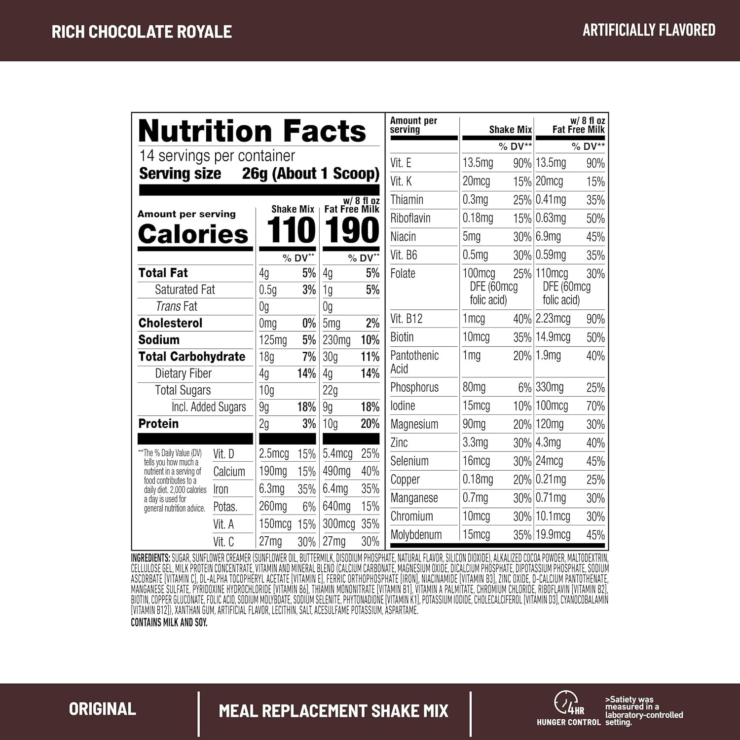 SlimFast Meal Replacement Powder, Shake Mix, Rich Chocolate Royale,12.83 Oz