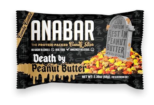 Anabar Protein Bar, 20 Grams of Protein, 12 Bars, Death by Peanut Butter