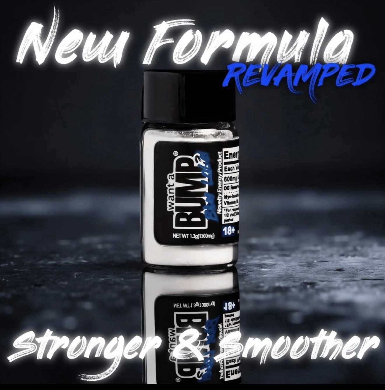 Want A BUMP® BLUE LABEL Revamped – Energy ON ICE (600mg Caffeine + Icy Menthol)