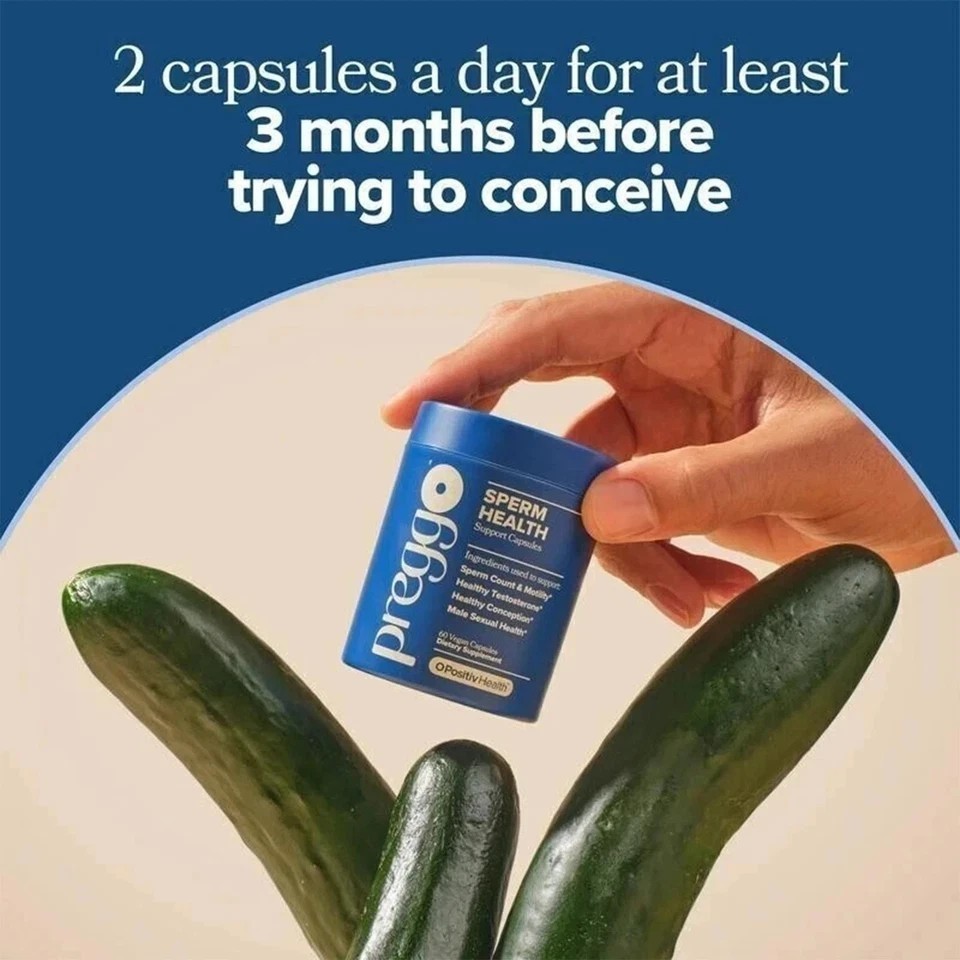 NEW PREGGO O-Positive Sperm Health Boost Capsules – 60 Count