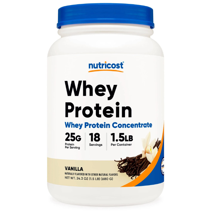 Nutricost Whey Protein Concentrate Vanilla 1.5LB 25g Protein