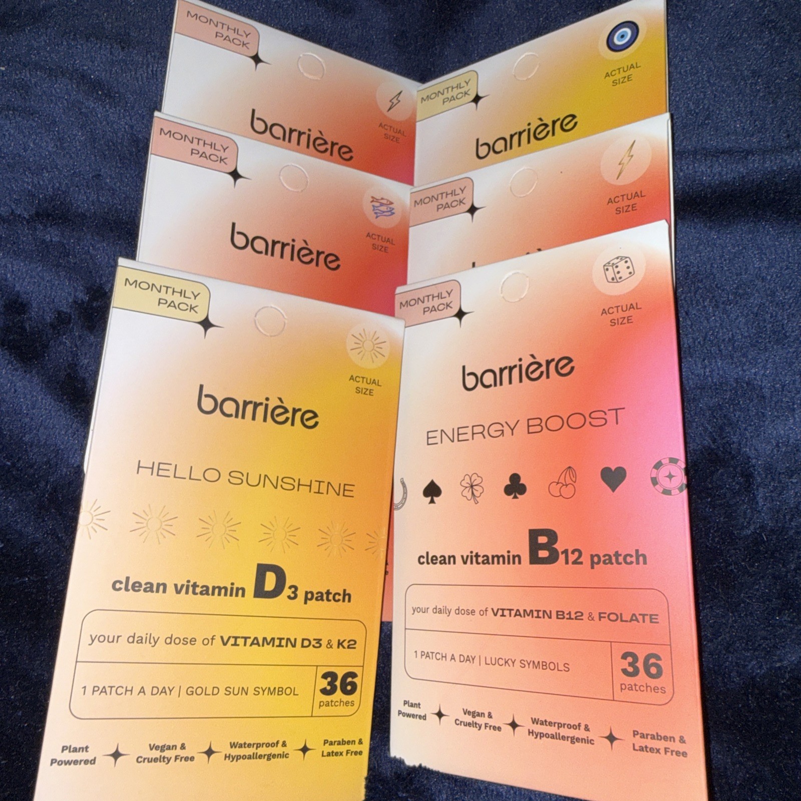 Barriere Energy Boost Vitamin B12 Patches 36 Count x 4 and Vitamin D3 & K2 x 2