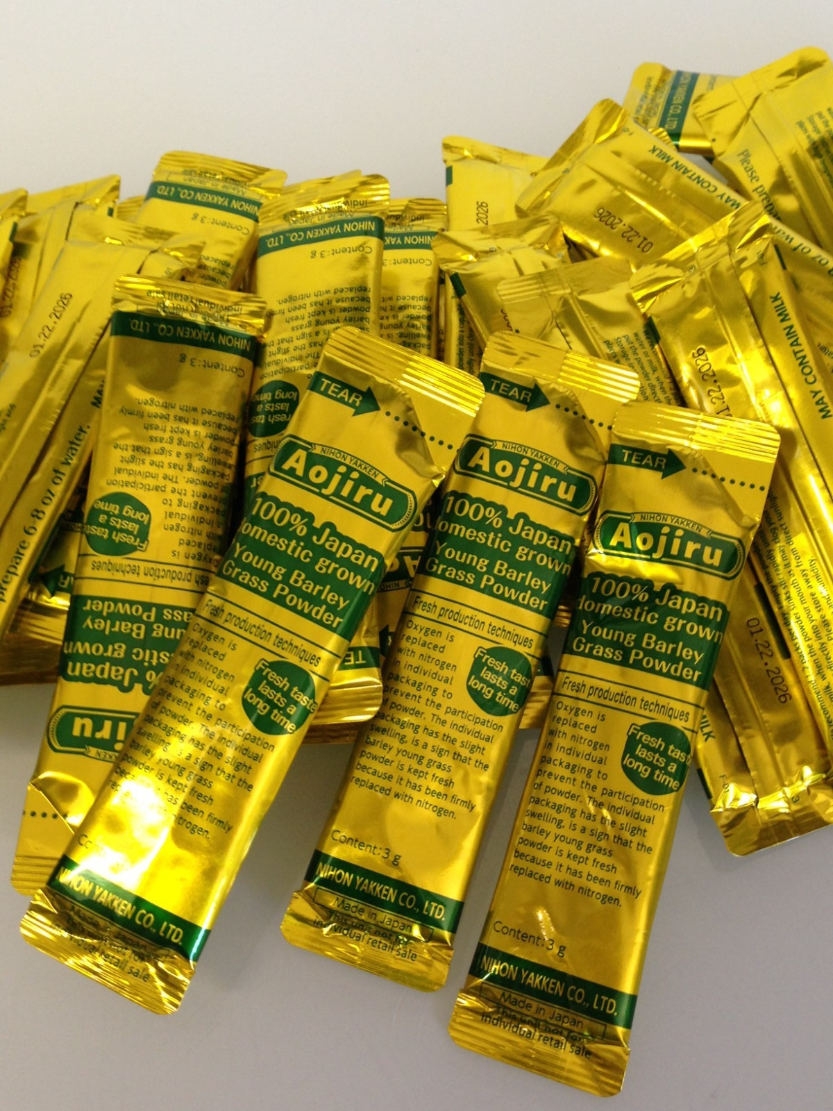 Golden Aojiru 100% Young Barley Grass Powder 50 Packets – Exp. 1/2026