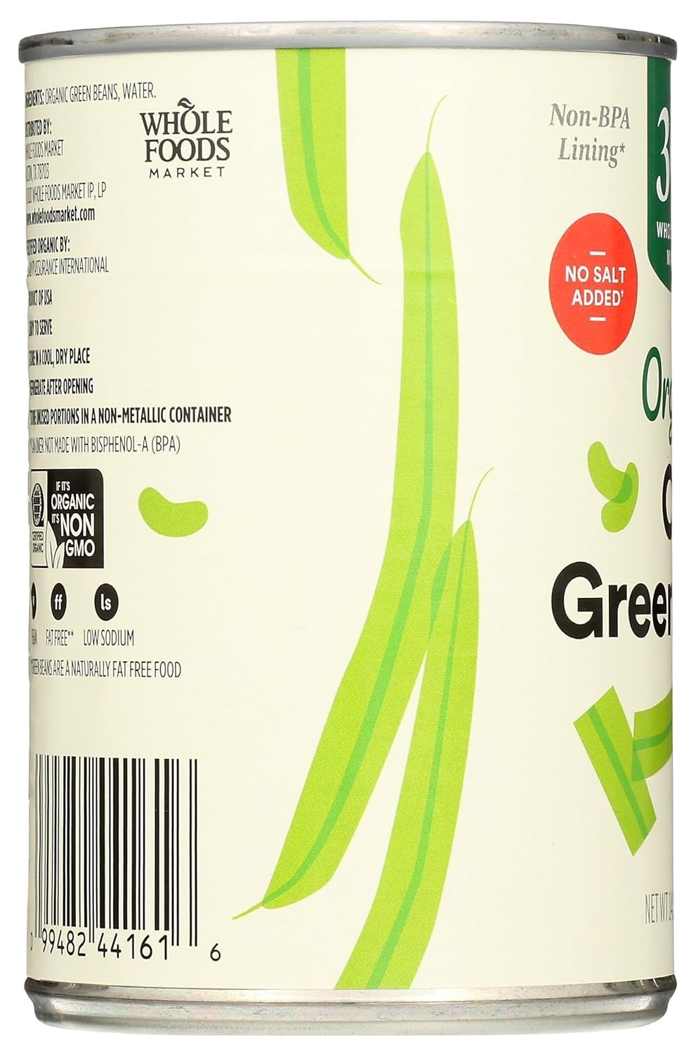 Organic Cut Green Beans, No Salt Added, 14.5 Ounce Pack of 4