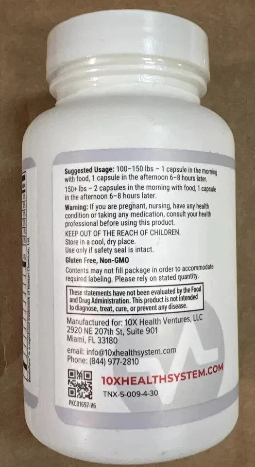 pack of 5 AUTHENTIC 10X Health Optimize Methylated Multivitamin 90 Caps