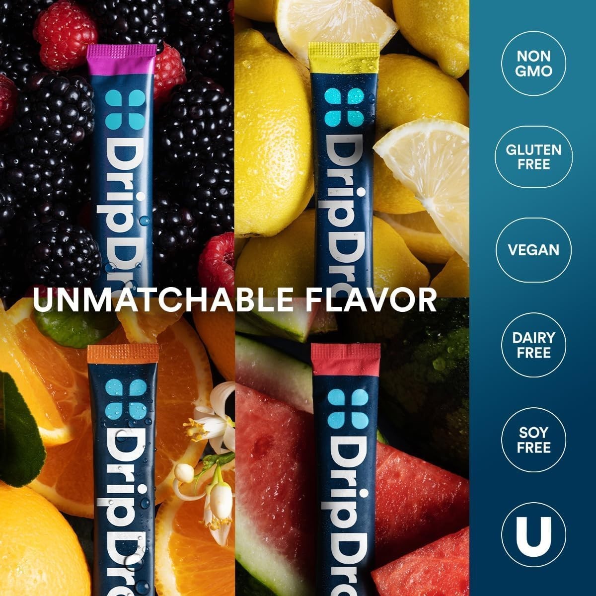 Single Serve Electrolyte Drink Mix – Gluten-Free & – 16 Flavor Sticks
