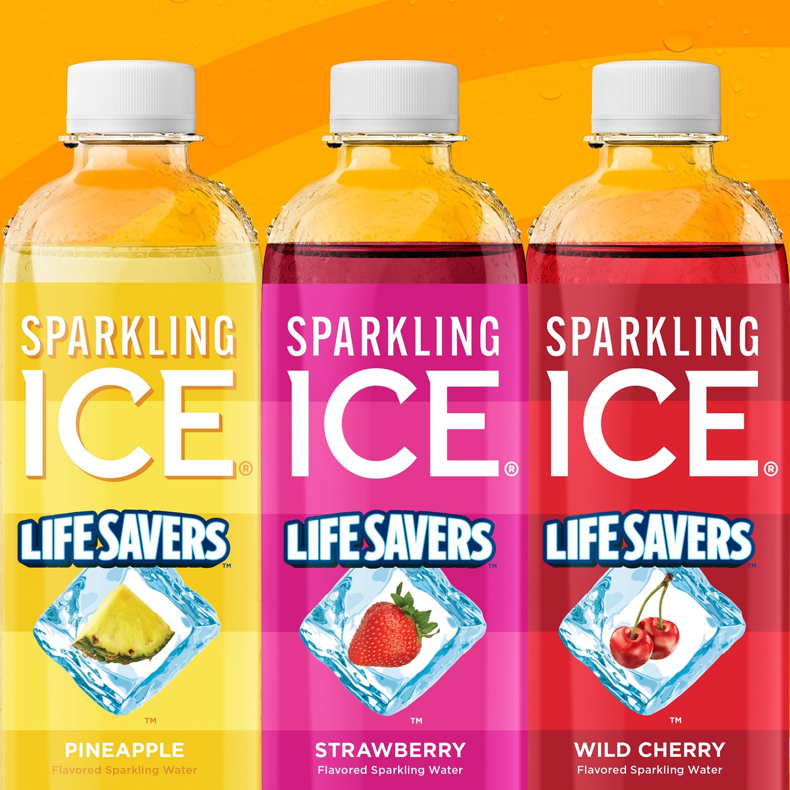 Sparkling Ice LIFESAVERS Pineapple, Zero Sugar Flavored 17 Fl Oz (Pack of 12)