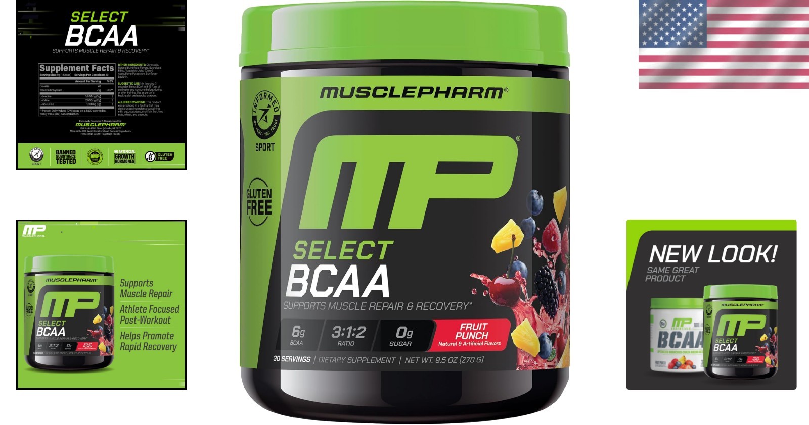 Muscle Recovery BCAA Drink – Fruit Punch Flavor, 9.1 oz Tub, Trusted by Athletes