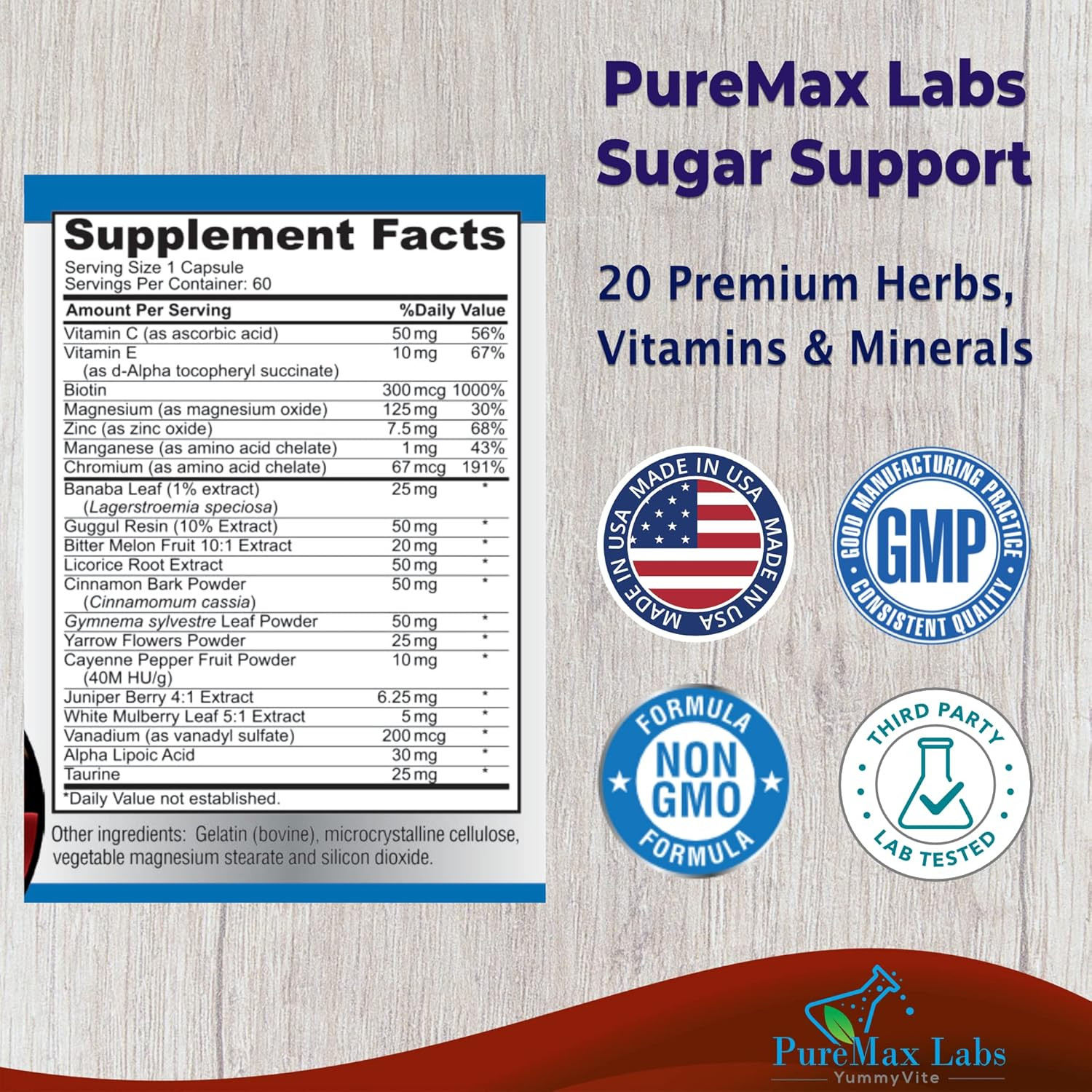 Sugar Support Supplement with Cinnamon, Chromium, Mulberry, Alpha Lipoic Acid –