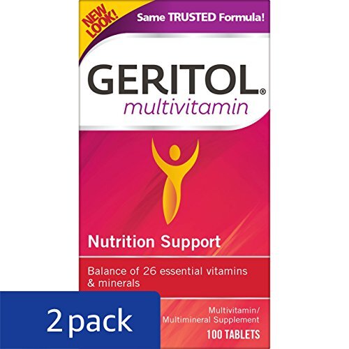 2 Packs Geritol Vitamins Multivitamin & Mineral Supplement 100 Tablets Each