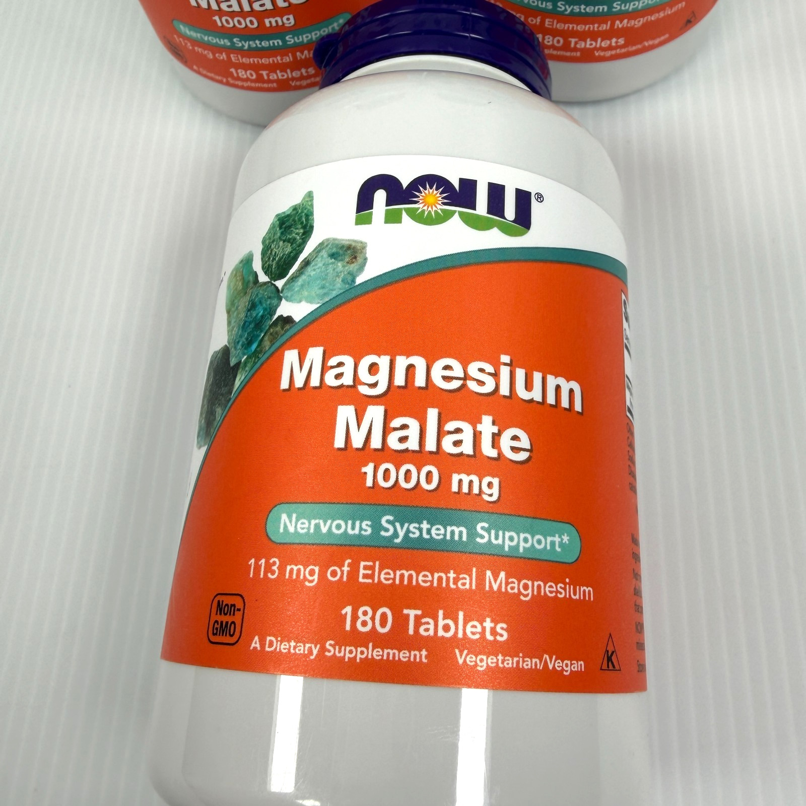 Lot 3 Now Foods Magnesium Malate 1000 mg 180 x 3 = 540 Tablets Best by: 08/2029