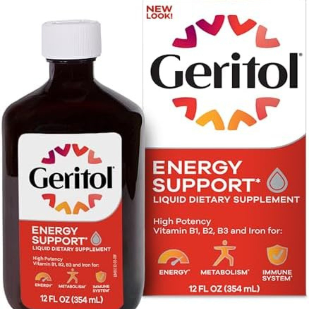 Geritol Liquid Multivitamin and Iron Supplement for Energy Support 12 Fl OzH