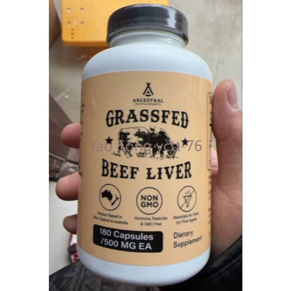 Ancestral Supplements Grass-Fed beef jerky 500mg 180 Capsules Boost Energy
