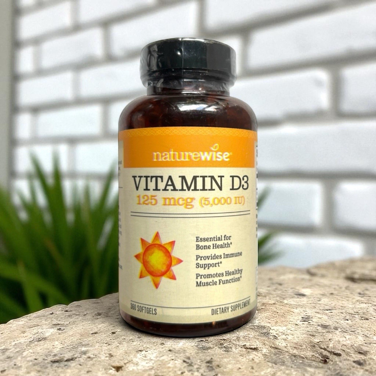 Vitamin D3 5000Iu (125 Mcg) 1 Year Supply for Healthy Muscle Function, and Immun