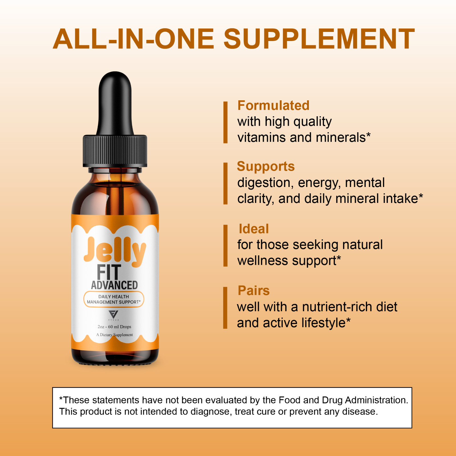 (3 Pack) Jelly Fit Weight Management Drops, JellyFit Overall Support (6oz)