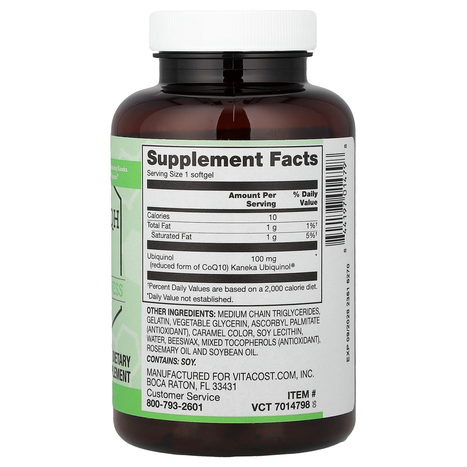 2 X Vitacost, Synergy�, Ubiquinol CoQH, 100 mg, 90 Softgels