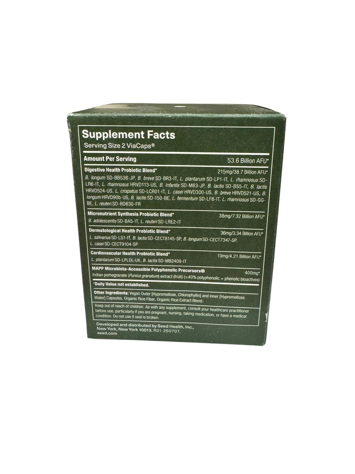 SEED DS-01 DAILY SYNBIOTIC PROBIOTIC 60 capsules SEALED Exp 11/27