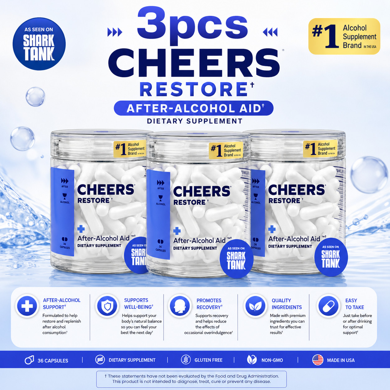 Cheers Restore Supplement DHM & L-Cysteine | Feel Better After Drinking Supports