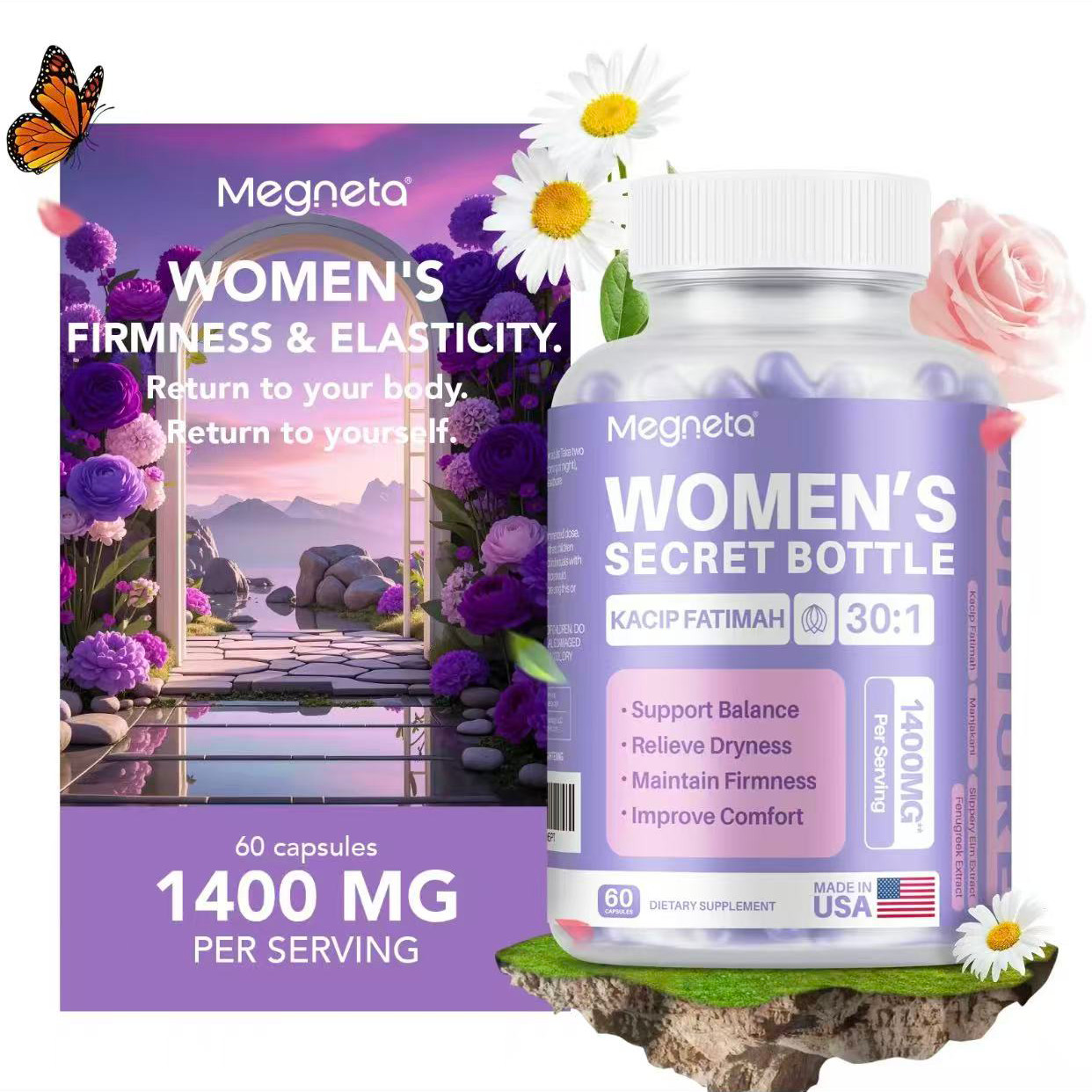 Women’S Secret Bottle-60 Tablets -Healthcare Kacip Fatimah 1000MG |Plus Includin