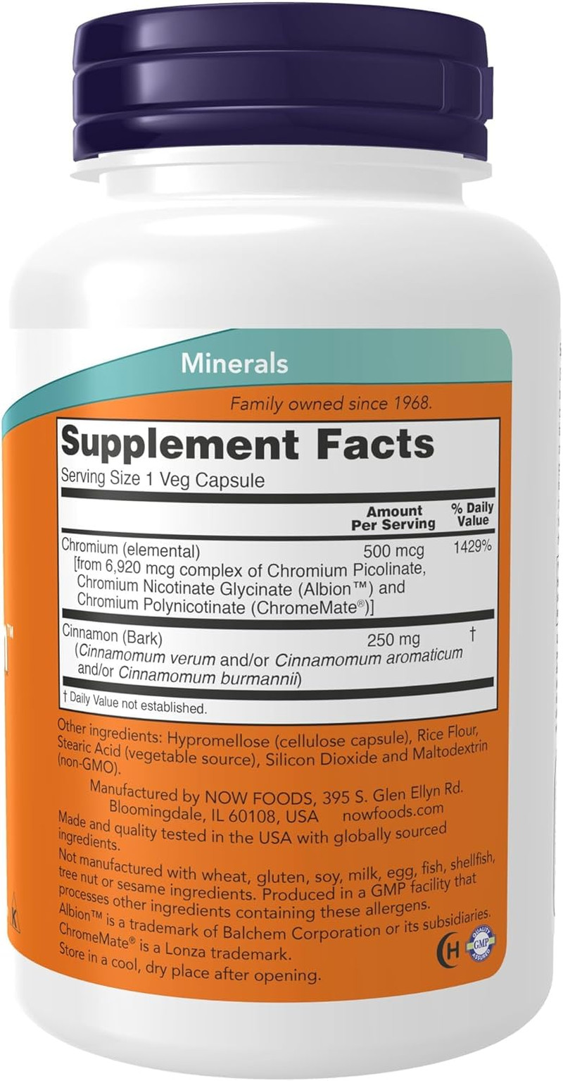 Supplements, Tri-Chromium™ 500 Mcg with Cinnamon, Insulin Co-Factor*, 180 Veg Ca