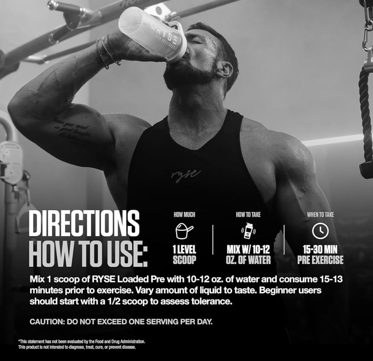 Ryse LOADED PRE-WORKOUT 15 oz Size (30 Servings ) Freedom Rocks BEST BY 09/26