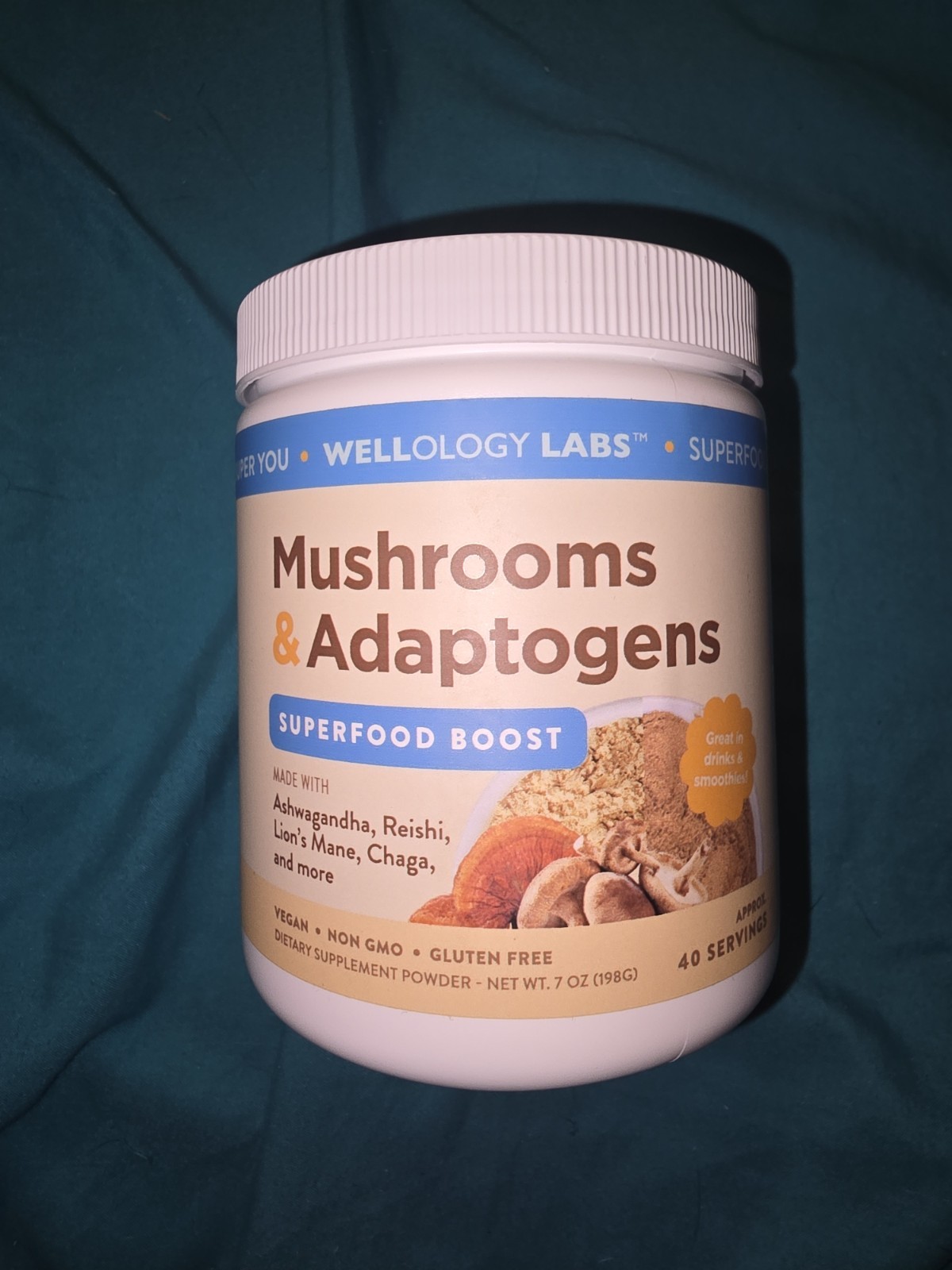 Wellology Labs Mushrooms & Adaptogens Powder Immune Focus Vegan 7oz 198g