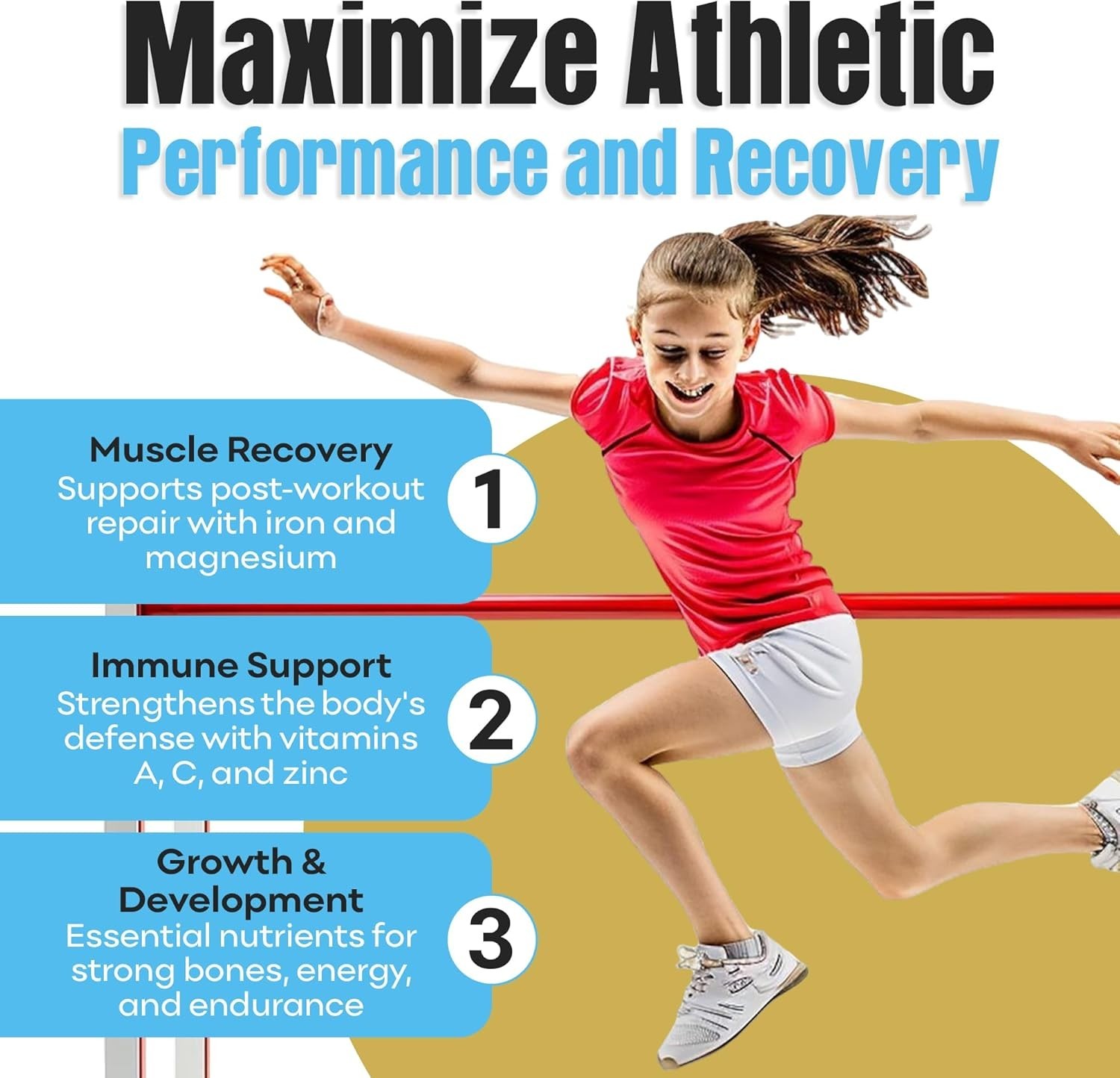 Youth Athletic Gummies – Kids Multivitamin Gummies with Essential Nutrients