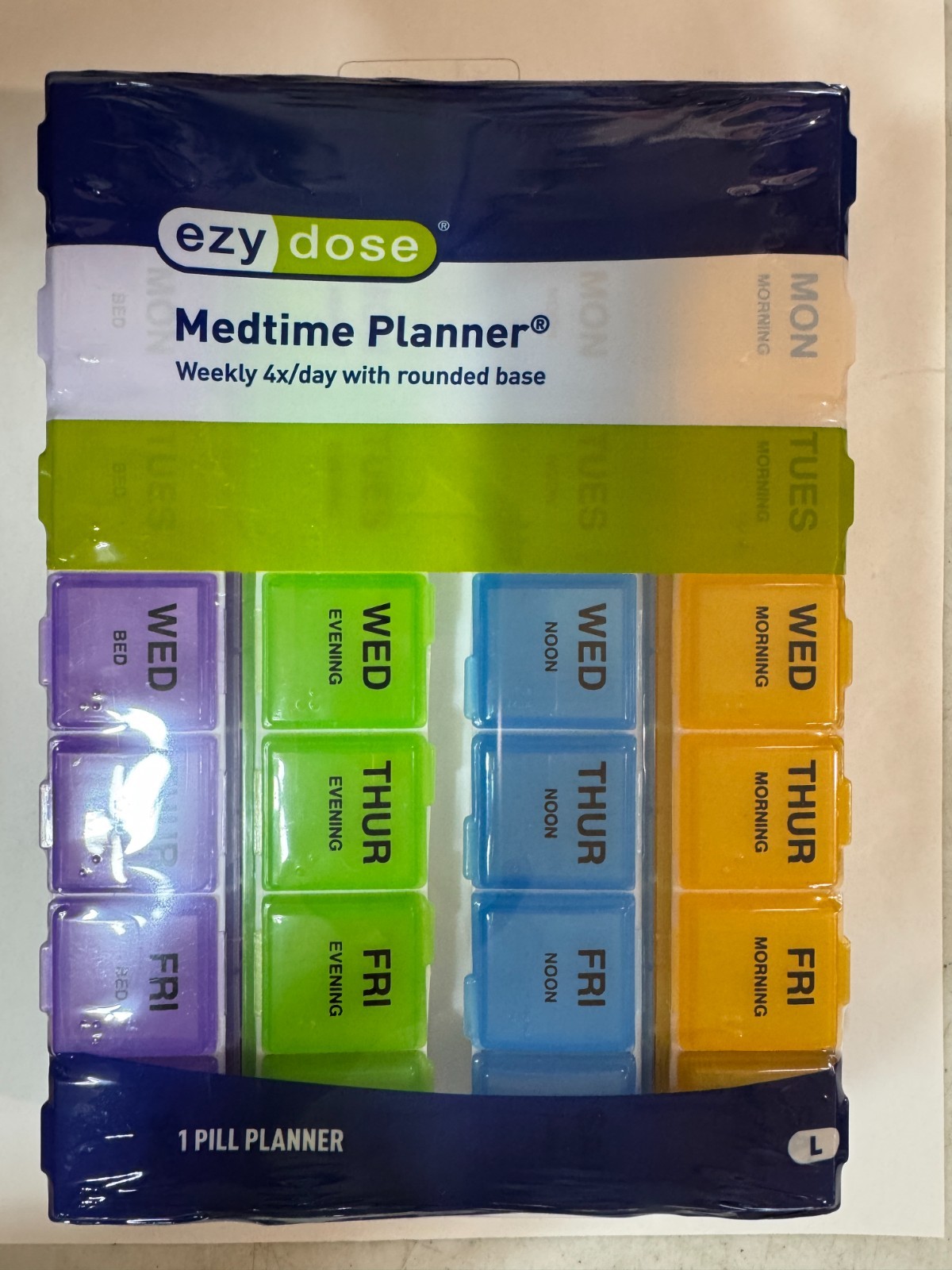 EZY DOSE Weekly 7-Day Pill Case Medicine Planner Vitamin Multicolor 28 MONTH