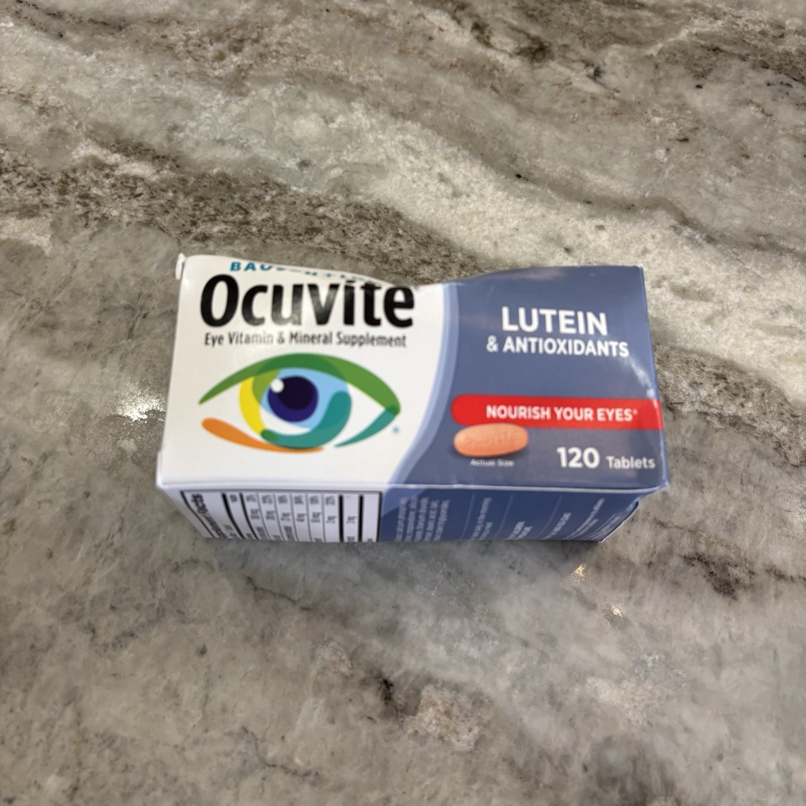 Bausch + Lomb Ocuvite Eye Vitamin Mineral Supplement Lutein Tablets 120 Ct EXP27