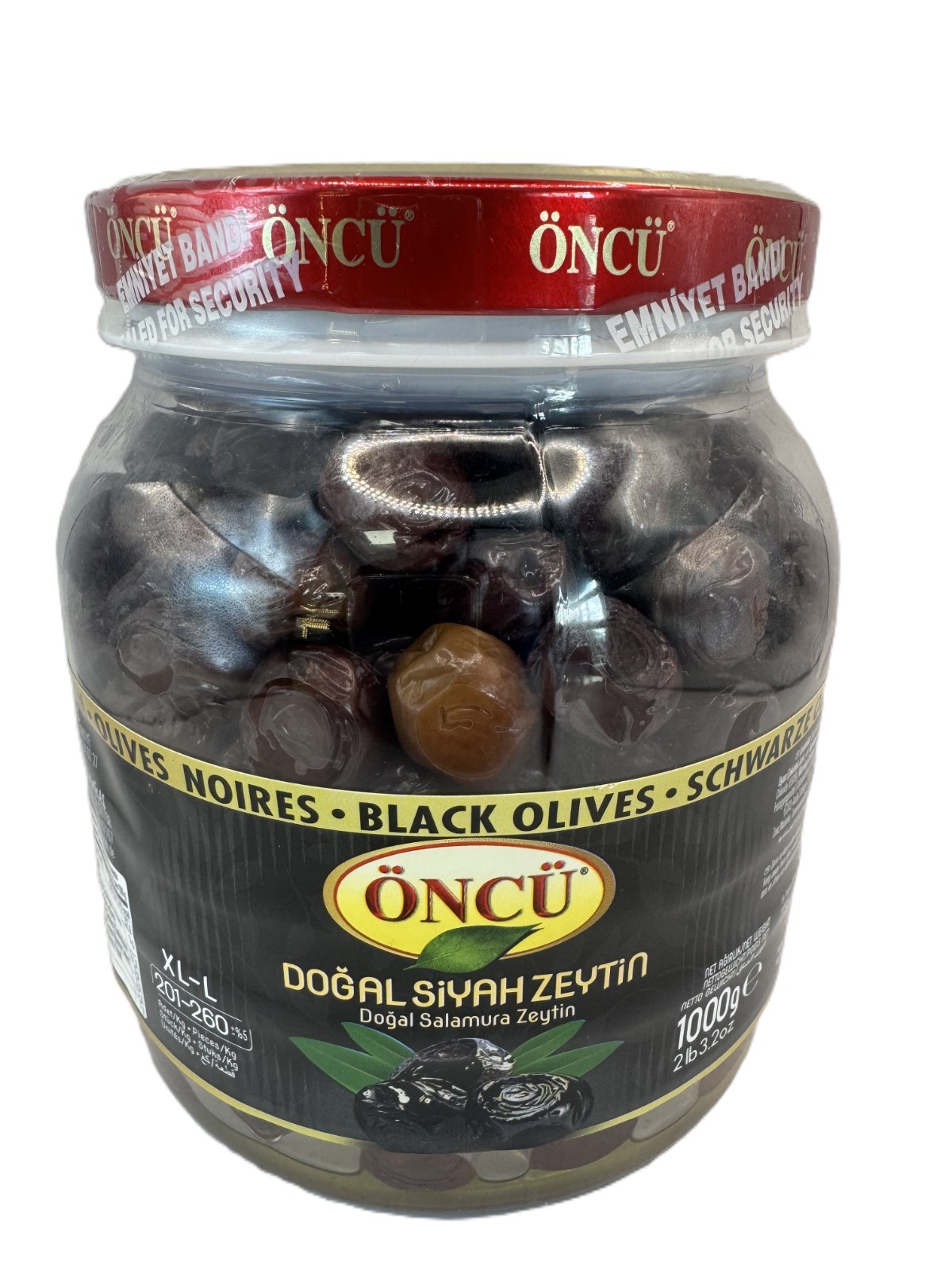 ONCU Siyah Zeytin XL-L 201-260 Pieces Black Olives 1kg