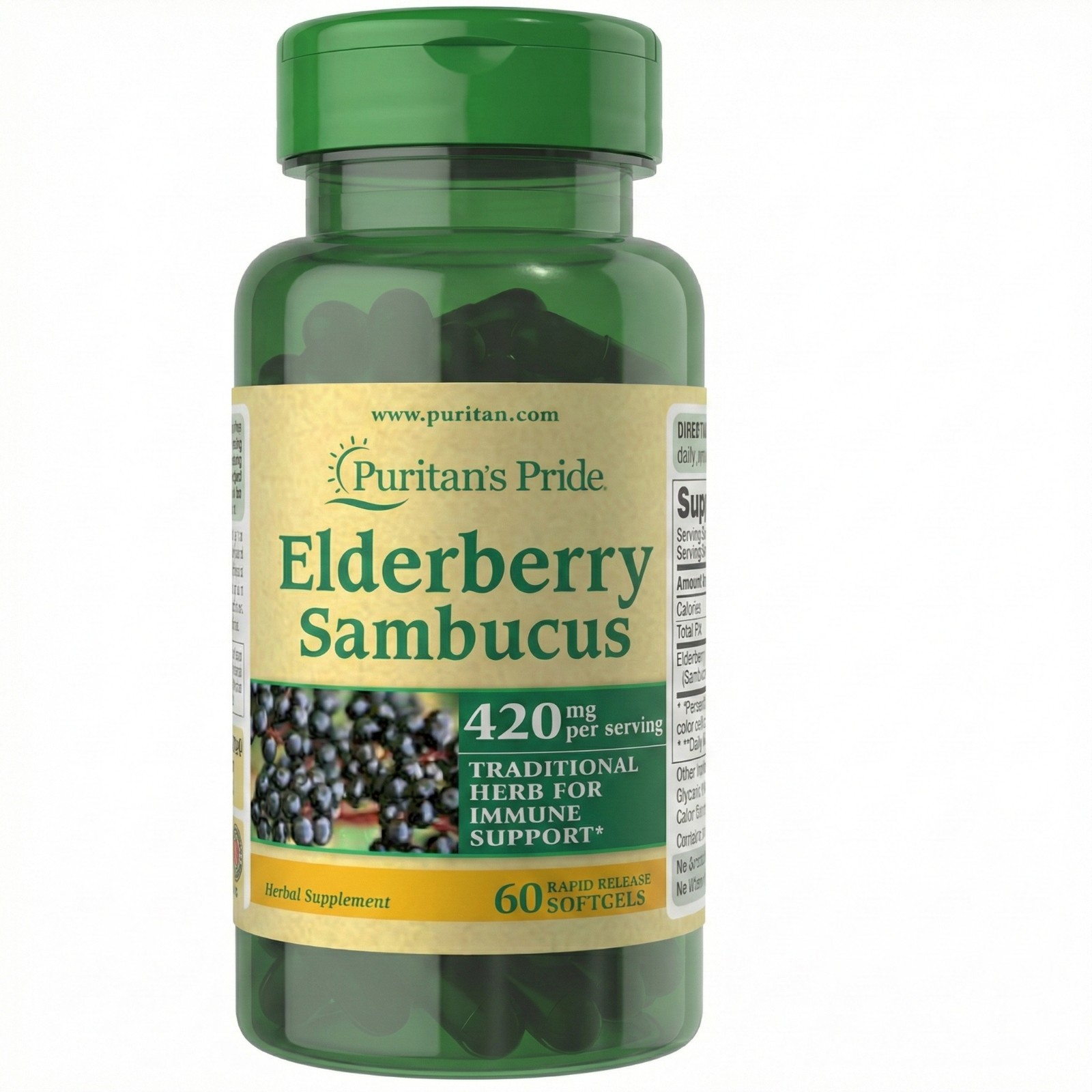 Puritan’s Pride Elderberry Sambucus 420 mg – 60 Softgels