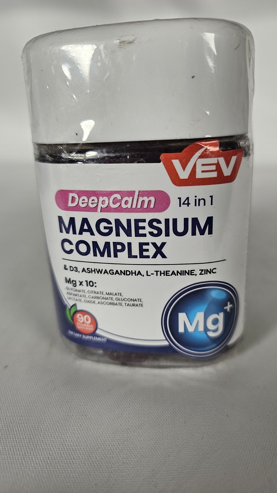 VEV 14-in-1 Magnesium Complex Gummies L-Theanine,Cortisol Supplements Exp:6/2027