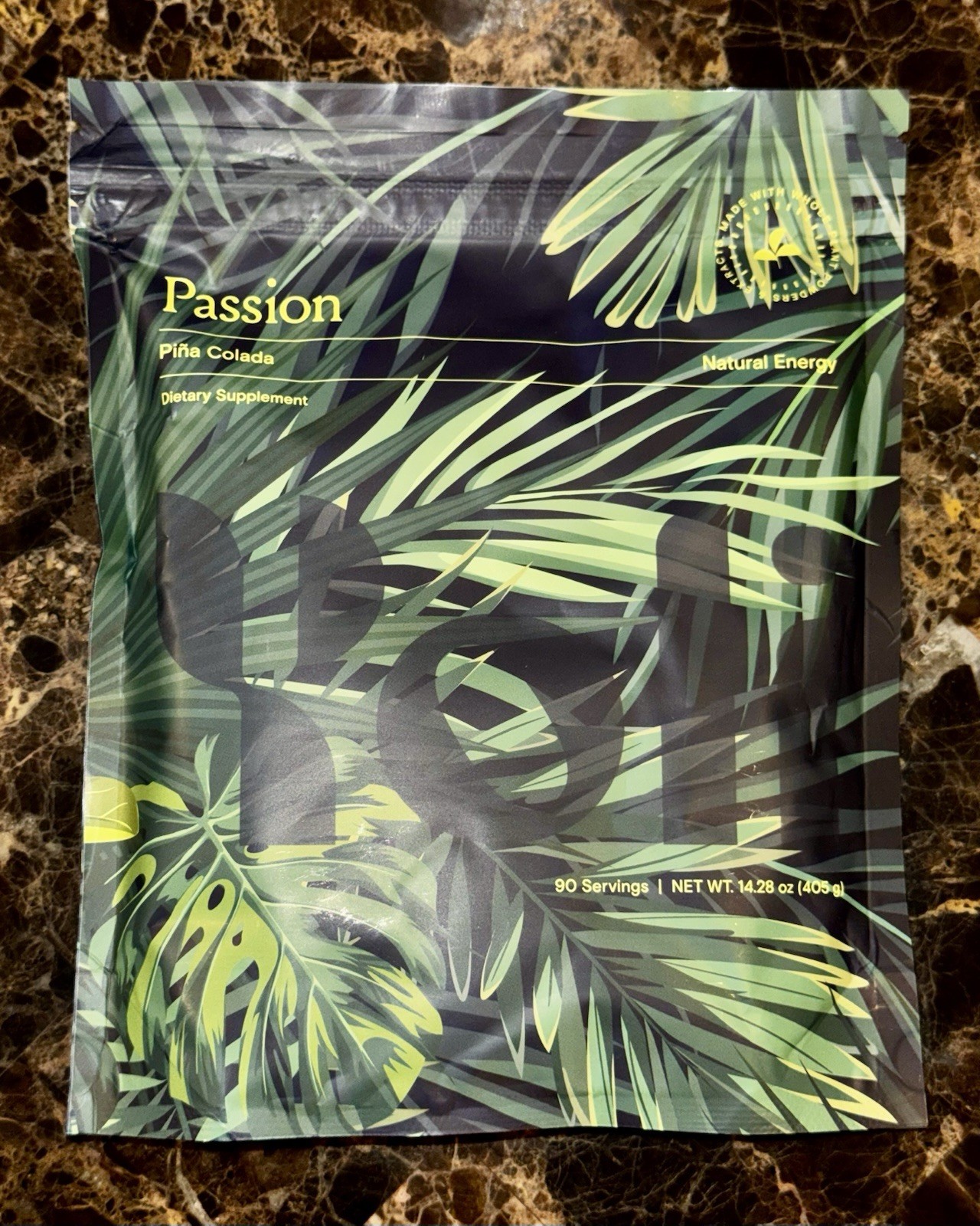 Yoli® Passion Energy Drink Powder Mix NATURAL Pina Colada BULK Bag 90 Servings